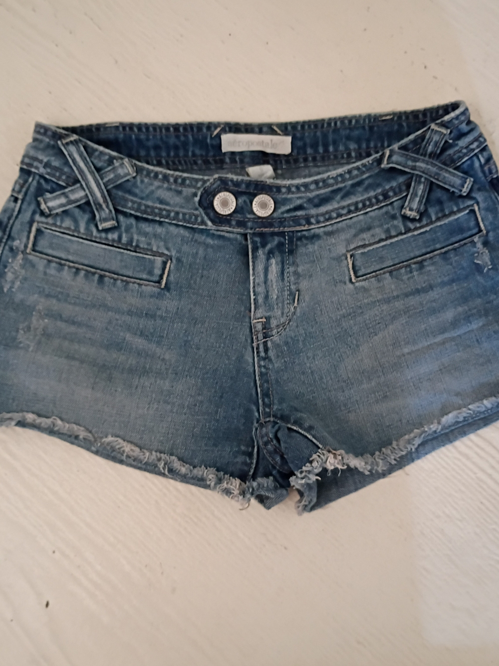 Aeropostale Distressed Denim Shorts - Blue